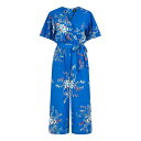 yz h fB[X s[X gbvX Blue Floral Print Jumpsuit Blue