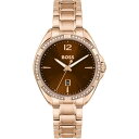 yz {X fB[X rv ANZT[ Ladies Boss Felina Watch 1502621 Rose Gold and Brown