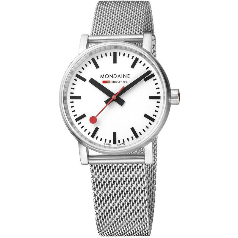 モンディーン 【送料無料】 モンダイン メンズ 腕時計 アクセサリー Mondaine Swiss Railways Evo2 35mm Watch MSE35110SM Silver and White