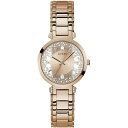 yz QX fB[X rv ANZT[ Ladies Guess Crystal Clear Watch Rose Gold and Rose