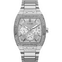 yz QX Y rv ANZT[ Gents Guess Phoenix Silver Crystal Watch GW0094G1 Silver