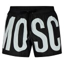 【送料無料】 モスキーノ メンズ ハーフパンツ・ショーツ 水着 Logo Maxi Print Swim Shorts Black 1555