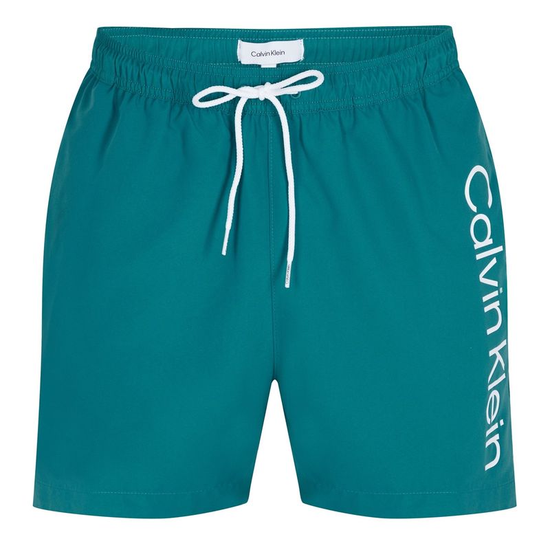 【送料無料】 カルバンクライン メンズ ハーフパンツ・ショーツ 水着 Large Logo Swim Shorts Green