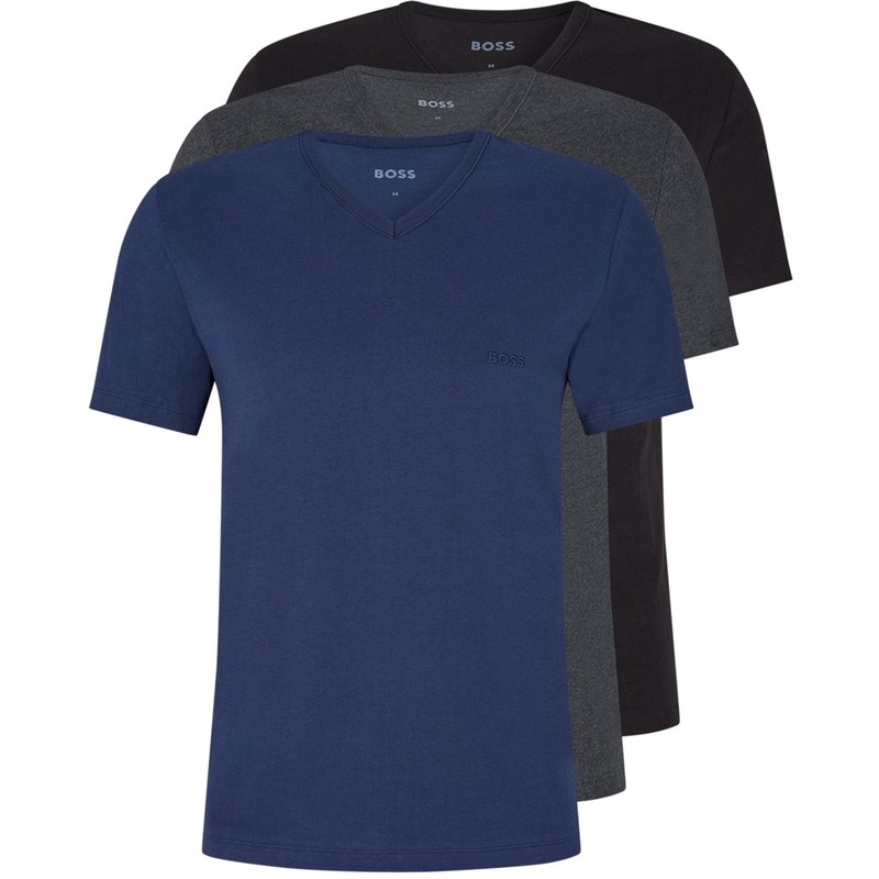 ボス メンズ トップス Tシャツ Boss 3 Pack T Shirts Open Blue ブルー