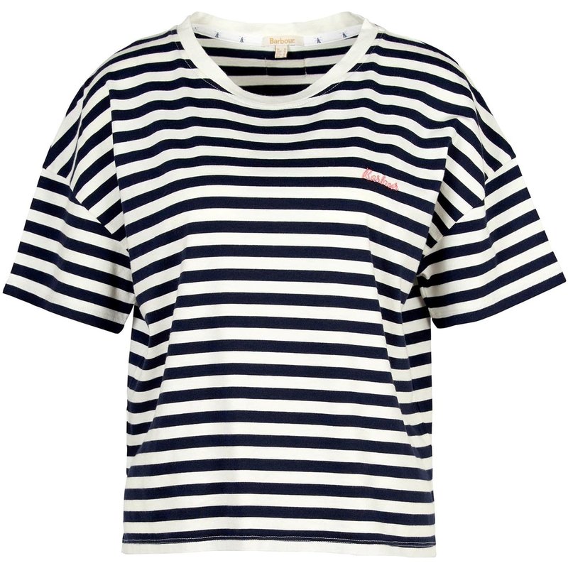 【送料無料】 バーブァー レディース シャツ トップス Adria T-Shirt Navy Stripe