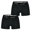 【送料無料】 カルバンクライン メンズ ボクサーパンツ アンダーウェア 2 Pack Trunks Blk/Blk 001