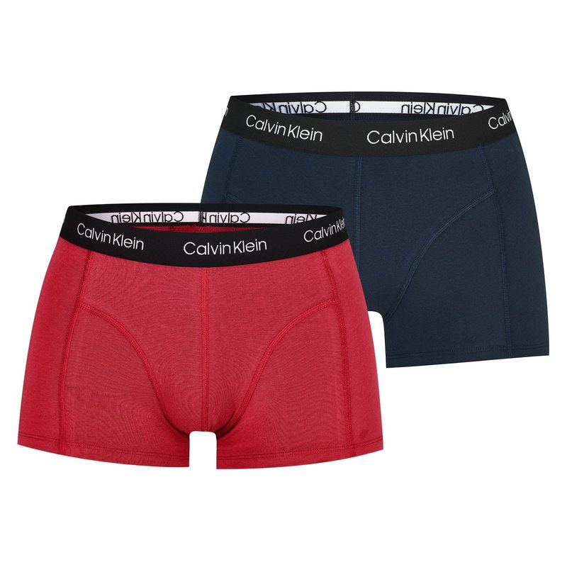 カルバン・クライン 【送料無料】 カルバンクライン メンズ ボクサーパンツ アンダーウェア 2 Pack Trunks Nvy/Red 6ZQ