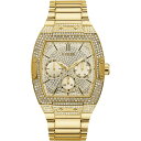 yz QX Y rv ANZT[ Gents Guess Phoenix Gold Crystal Watch GW0094G2 Gold