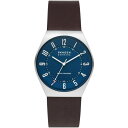 yz XJ[Q Y rv ANZT[ Mens Skagen Solar Powered Watch Silver, Blue and Brown