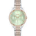 yz {X fB[X rv ANZT[ Ladies Boss Saya Watch 1502641 Rose Gold and Green