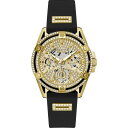 yz QX fB[X rv ANZT[ Ladies Guess Queen Watch Gold, Champagne and Black