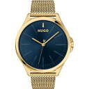 yz t[S Y rv ANZT[ Mens HUGO #SMASH Watch Gold and Blue