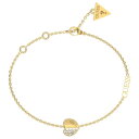 【送料無料】 ゲス レディース ブレスレット・バングル・アンクレット アクセサリー Ladies Guess Gold Plated Pave Heart Charm Bracelet Gold