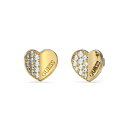 ゲス ピアス 【送料無料】 ゲス レディース ピアス・イヤリング アクセサリー Ladies Guess Gold Plated Pave Heart Stud Earrings Gold