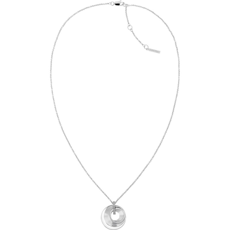 yz JoNC fB[X lbNXE`[J[Ey_ggbv ANZT[ Ladies Calvin Klein stainless steel crystal charm necklace Silver