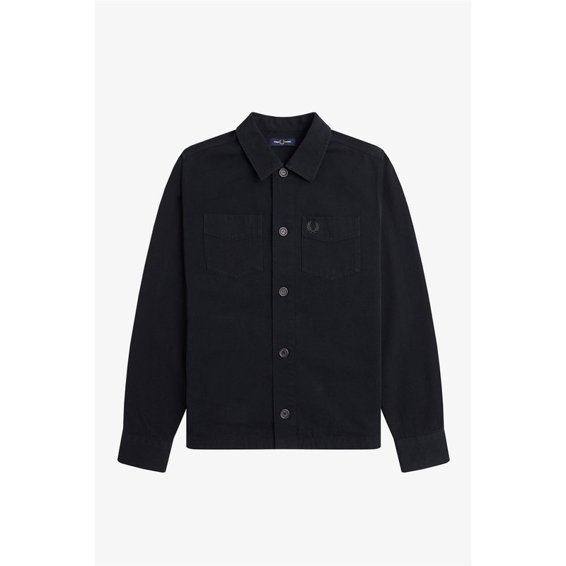 フレッドペリー ジャケット メンズ 【送料無料】 フレッドペリー メンズ ジャケット・ブルゾン アウター Fred Twill Overshirt Sn34 Black-102