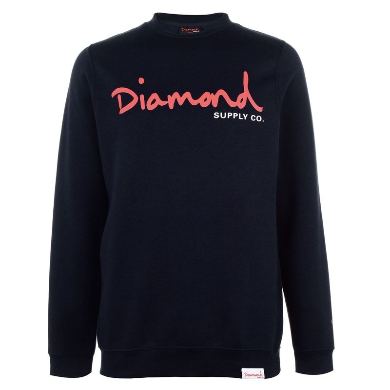  ダイヤモンドサプライ メンズ パーカー・スウェット アウター Script Sweatshirt Navy