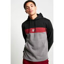 【送料無料】 イレブンディグリー メンズ パーカー・スウェット アウター 11 Degrees Panel Hoodie Mens Black/Red