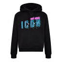 【送料無料】 ディースクエアード メンズ パーカー・スウェット フーディー アウター Pixel Icon Hoodie Black