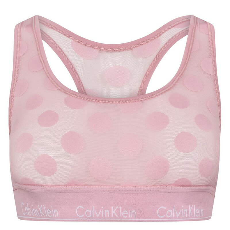 カルバン・クライン 【送料無料】 カルバンクライン レディース ブラジャー アンダーウェア Modern Cotton Logo Bralette Pink Dot