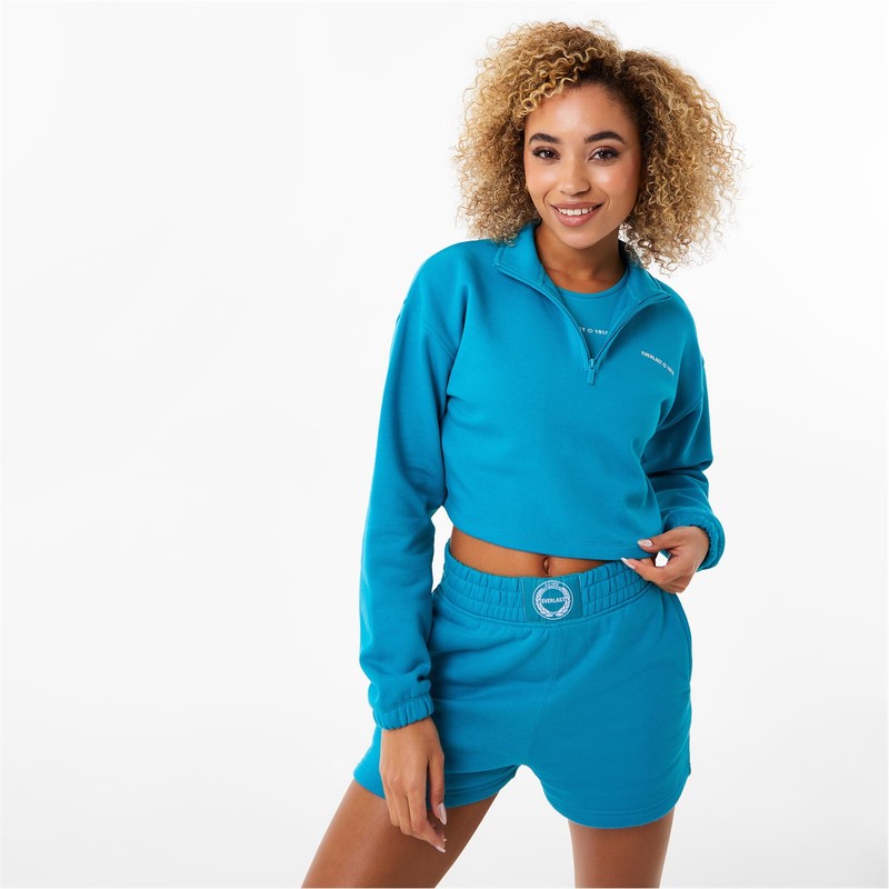 【送料無料】 エバーラスト レディース パーカー・スウェット アウター quarter Zip Fleece Top Teal 1