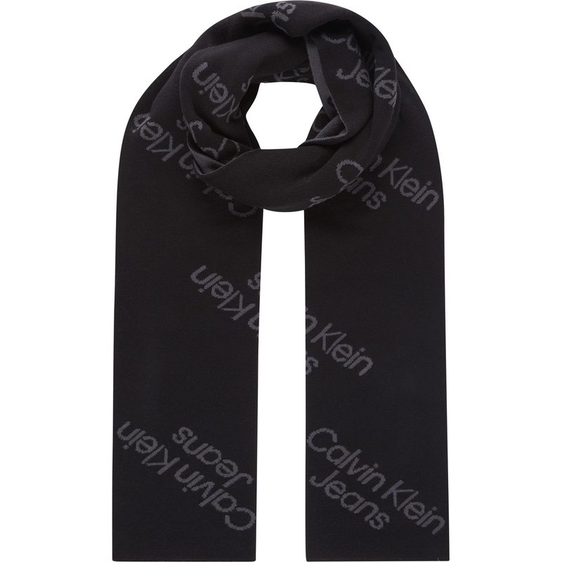 【送料無料】 カルバンクライン メンズ マフラー・ストール・スカーフ アクセサリー AOP SCARF Black BDS