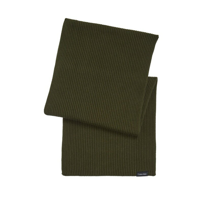 カルバンクライン 【送料無料】 カルバンクライン メンズ マフラー・ストール・スカーフ アクセサリー Classic Rib Knitted Scarf Dark Olive