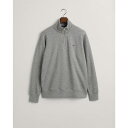 【送料無料】 ガント メンズ パーカー・スウェット アウター Shield Half-Zip Sweatshirt Grey 093