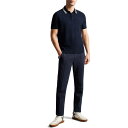 【送料無料】 テッドベーカー メンズ ポロシャツ トップス Mahana Stitched Polo Shirt Navy