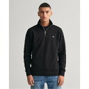【送料無料】 ガント メンズ パーカー・スウェット アウター Shield Half-Zip Sweatshirt Black 005