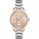 yz {X fB[X rv ANZT[ Ladies BOSS Grand Course Stainless Steel Bracelet Watch Silver/Pink