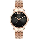 yz ebhx[J[ fB[X rv ANZT[ Ted Baker Fitzrovia Bow Watch Womens Rose Gold/Black