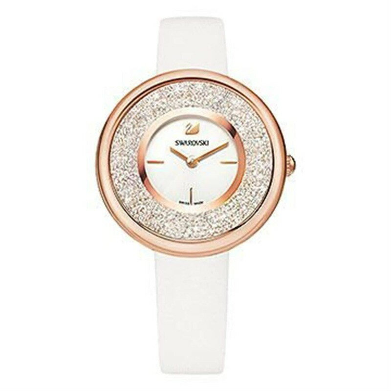 楽天ReVida 楽天市場店【送料無料】 スワロフスキー レディース 腕時計 アクセサリー Crystalline Pure Watch, Leather Strap, White, Ros White