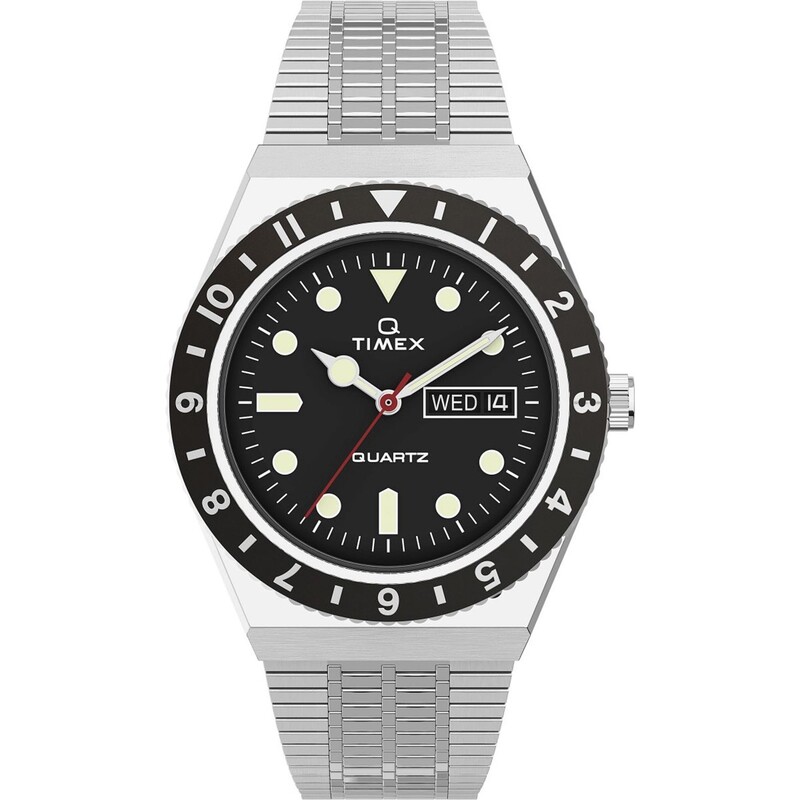 楽天ReVida 楽天市場店【送料無料】 タイメックス メンズ 腕時計 アクセサリー Mens Timex Q Diver Watch Silver and Black