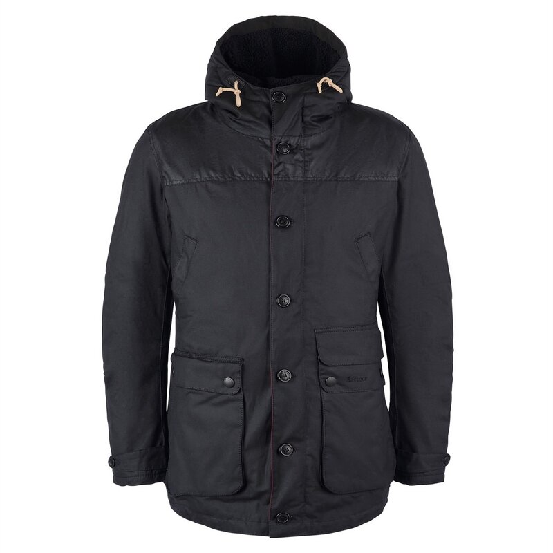 【送料無料】 バーブァー メンズ ジャケット・ブルゾン アウター Game Parka Wax Black BK72