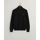 【送料無料】 ガント メンズ パーカー・スウェット アウター Casual Cotton Half-Zip Black 005
