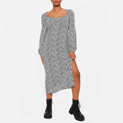 【送料無料】 アイソウイットファースト レディース ワンピース トップス Printed Midaxi Dress BLACK LEOPARD 【送料無料】 アイソウイットファースト レディース ワンピース トップス Printed Midaxi Dress BLACK LEOPARD