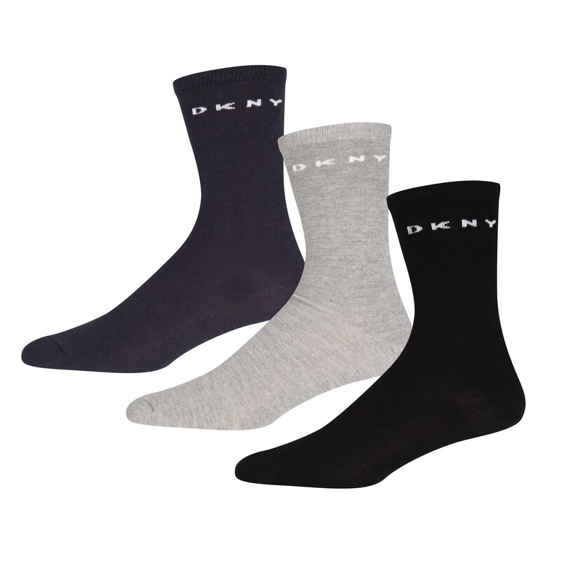 ダナ・キャラン 【送料無料】 ダナ キャラン ニューヨーク レディース 靴下 アンダーウェア DKNY Paige Sock 3pack Womens Blk/Gry/Nvy