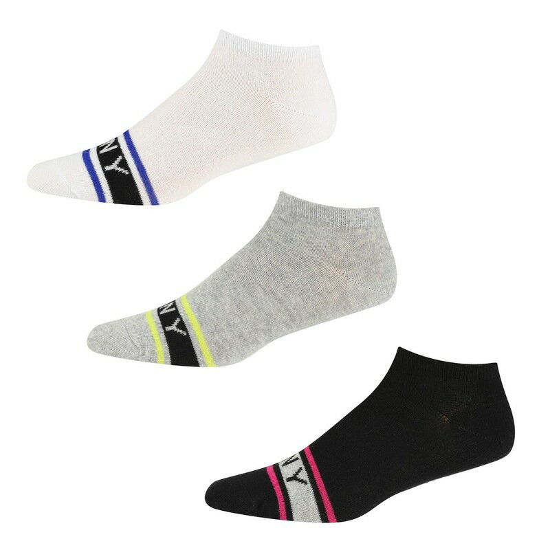 ダナ・キャラン 【送料無料】 ダナ キャラン ニューヨーク レディース 靴下 アンダーウェア DKNY Kaylee Liner 3 Pack of Socks Womens Gry/Blk/Wht