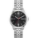 yz t[S Y rv ANZT[ HUGO Gents Suit Black IP Bracelet Watch Silver/Black