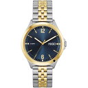 yz t[S Y rv ANZT[ HUGO Gents Suit Black IP Bracelet Watch Silver/Gold