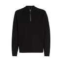 【送料無料】 カルバンクライン メンズ パーカー・スウェット アウター MILANO STITCH QUARTER ZIP Ck Black