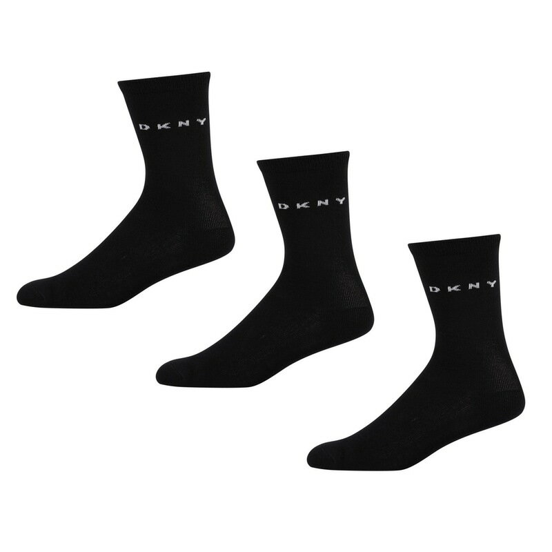ダナ・キャラン 【送料無料】 ダナ キャラン ニューヨーク レディース 靴下 アンダーウェア DKNY Paige Sock 3pack Womens Black