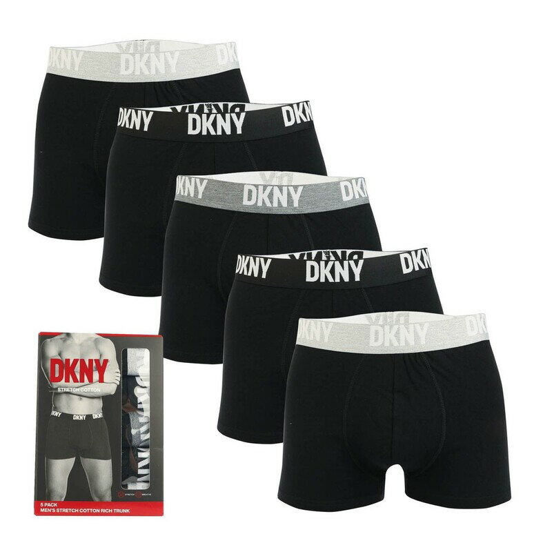 【送料無料】 ダナ キャラン ニューヨーク メンズ ボクサーパンツ アンダーウェア Portland 5 Pack Trunk Boxer Shorts Black