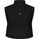 【送料無料】 カルバンクライン レディース ニット セーター アウター WOVEN LABEL SWEATER VEST Ck Black