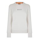 【送料無料】 ボス レディース パーカー・スウェット アウター Boss Elaboss_Shiny Ld34 Open White 118
