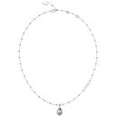 【送料無料】 ゲス レディース ネックレス・チョーカー・ペンダントトップ アクセサリー Guess 16-18'' Mini Crystal Drop Necklace Silver