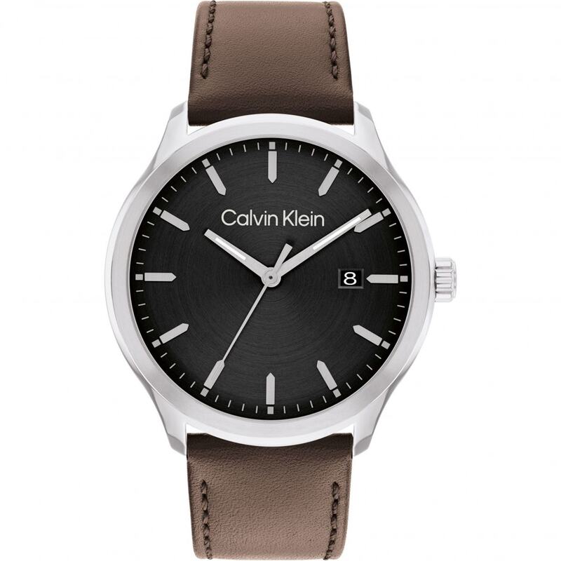 カルバンクライン 腕時計（メンズ） 【送料無料】 カルバンクライン メンズ 腕時計 アクセサリー Men's Calvin Klein brown leather strap watch Silver, Black and Brown