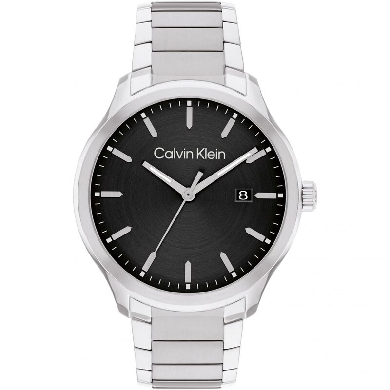 カルバンクライン 腕時計（メンズ） 【送料無料】 カルバンクライン メンズ 腕時計 アクセサリー Men's Calvin Klein stainless steel bracelet watch Silver and Black