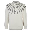 【送料無料】 ニールバレット メンズ パーカー・スウェット アウター Lightning Bolt Sweatshirt Ivory Beige